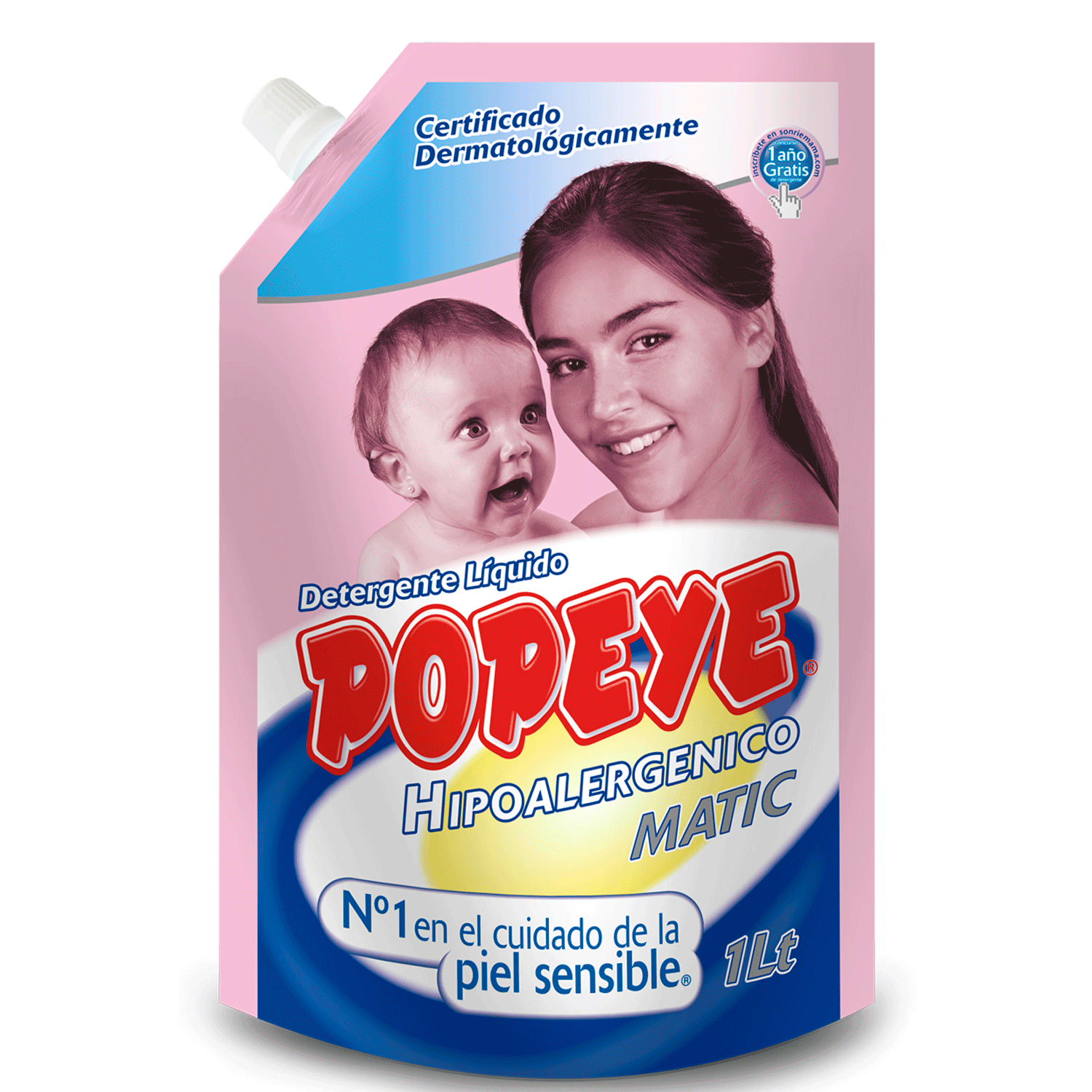 Detergente Liquido Popeye Hipoalergenico 1L